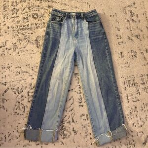 PacSun Blue Ankle Cropped Jeans with Two-Tone Design 90’s size 26